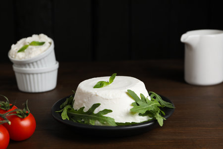 Concept of tasty dairy product - ricotta cheeseの写真素材