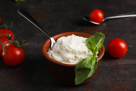 Concept of tasty dairy product - ricotta cheeseの写真素材