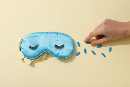 Concept of insomnia or bad sleep, problems with sleepの写真素材