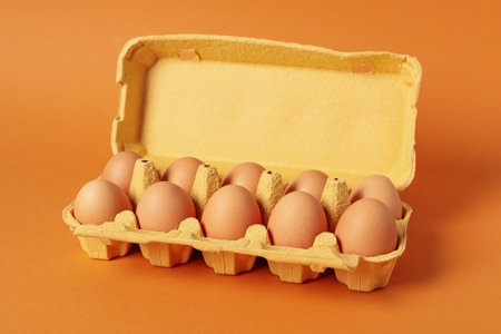 Concept of ingredients for cooking breakfast - eggs