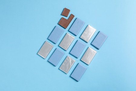 Concept of tasty food, chocolate, top viewの写真素材