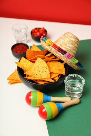 Concept of Mexico food, Mexico cuisine snack and drinkの写真素材