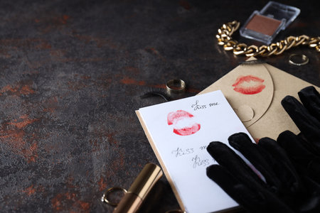 Concept of romantic love letter, space for textの写真素材