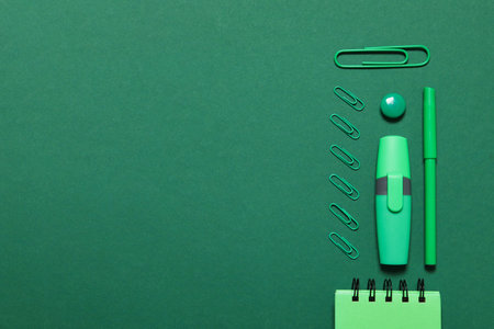 Concept of different stationery accessories, stationery accessories for office workの写真素材