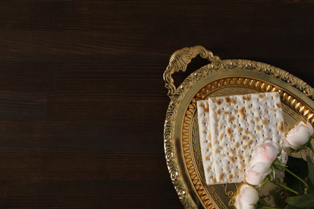 Concept of Jewish Passover holiday, space for text