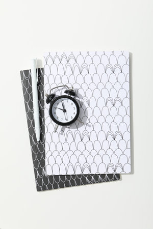 Concept of different stationery accessories, stationery accessories for office work