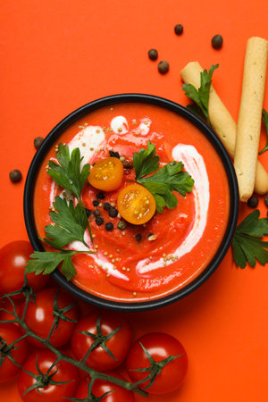 Dish made from tomatoes - tasty tomato soupの写真素材