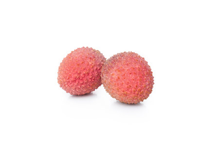 Concept of tasty and delicious exotic fruit - Lychee, isolated on white backgroundの写真素材
