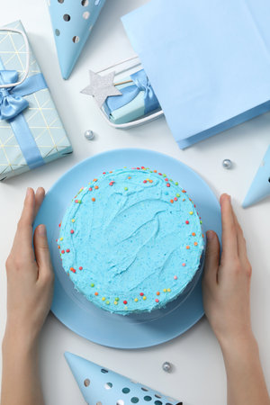 Concept of Happy Birthday, Happy Birthday cakeの写真素材