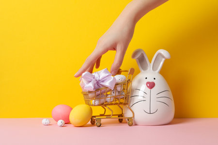 Concept of Easter shopping, holidays shopping conceptの写真素材