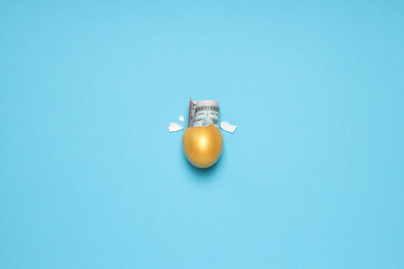 Golden egg, pension savings, investments and retirementの写真素材
