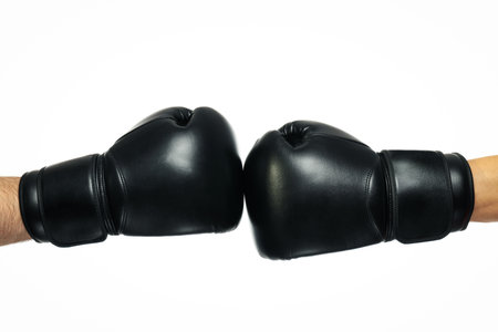 Concept of boxing and sport lifestyle, isolated on white backgroundの写真素材