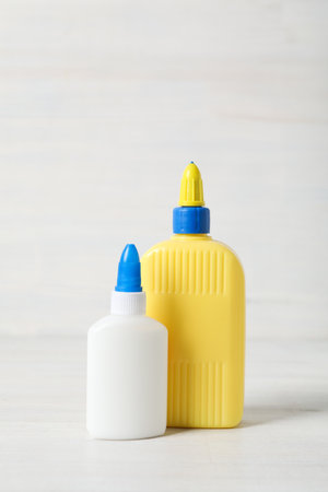 Concept of different office stationery with glueの写真素材