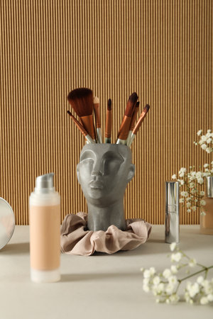 Concept of cosmetic and different female accessoriesの写真素材