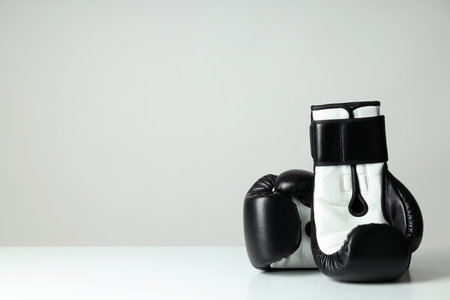 Concept of boxing and sport lifestyle with boxing glovesの写真素材