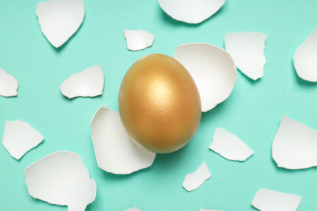 Golden egg, pension savings, investments and retirementの写真素材