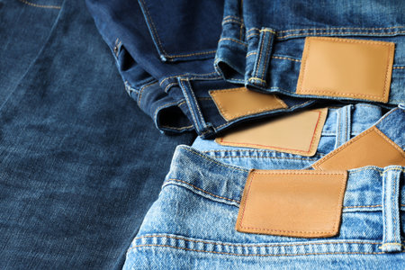 Concept of jeans, casual clothes concept, jeans as daily wearの写真素材