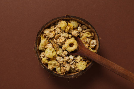 Photo of uncooked food for breakfast - muesliの写真素材