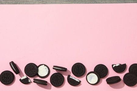 16.02.2022 - Odessa, Ukraine: Concept of tasty cookie with Oreoのeditorial素材