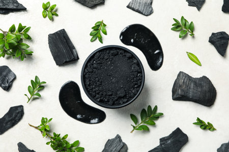 Beauty and skin care, cosmetic and charcoalの写真素材