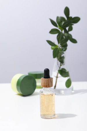 Concept of cosmetic research and organic skin care productsの写真素材