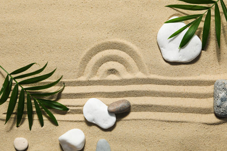 Composition for Zen, Relaxation, Harmony and Balance conceptの写真素材