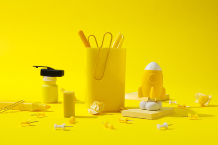 Concept of school education with school accessoriesの写真素材