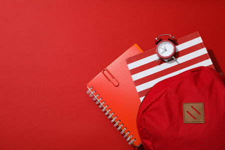 Concept of school education with school accessories, space for textの写真素材
