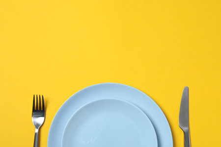 Empty plate, composition for minimal and minimalism conceptの写真素材