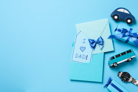 Happy Father's day, composition for Father's day, space for textの写真素材