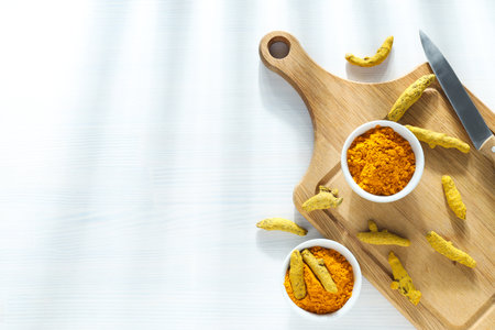 Fragrant seasoning - turmeric, one of the main ingredients in Indian curryの写真素材