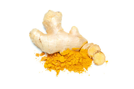 Fragrant seasoning - turmeric, isolated on white background