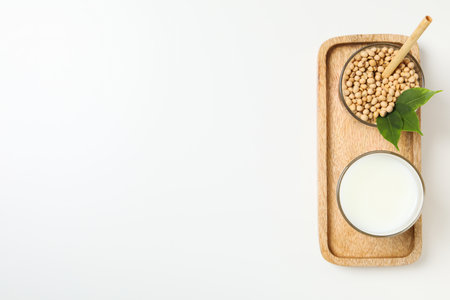 Soy milk and soy, composition for healthy food conceptの写真素材