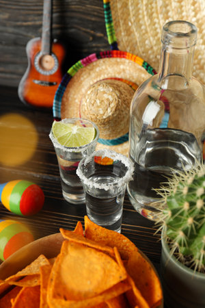 Concept of Mexico food, Mexico cuisine snack and drinkの写真素材