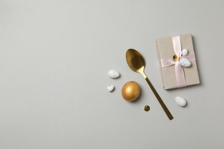 Concept of Richness, golden eggs, space for textの写真素材