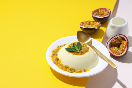 Concept of delicious food - Passion fruit mousseの写真素材