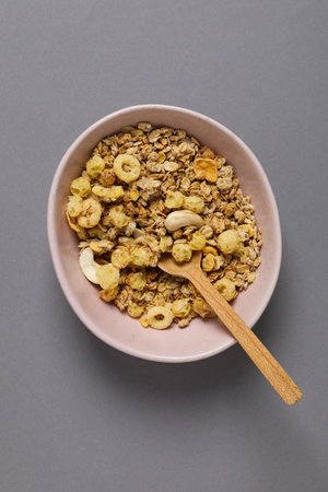 Photo of uncooked food for breakfast - muesliの写真素材
