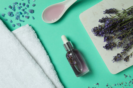 Body care and skin care cosmetic - lavender oilの写真素材