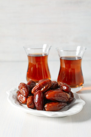 Concept of sweet and tasty food, datesの写真素材