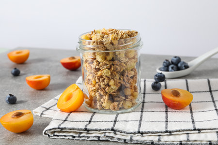 Photo of uncooked food for breakfast - muesliの写真素材