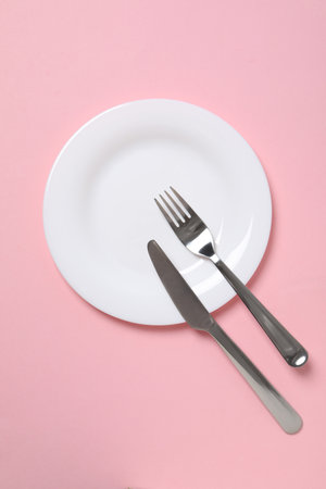 Empty plate, composition for minimal and minimalism conceptの写真素材