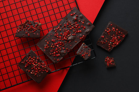 Concept of delicious food - chocolate with pepperの写真素材