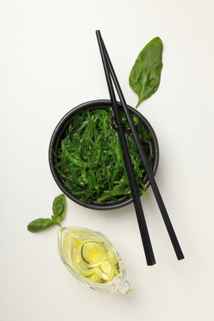 Concept of Japanese cuisine, Chuka salad, top viewの写真素材