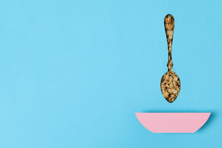 Photo of uncooked food for breakfast - muesli