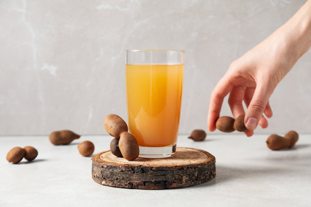 Fresh sweet drink - tamarind juice, tasty drink for refreshingの写真素材