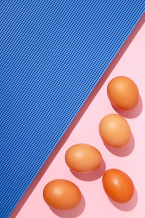 Ingredient for cooking - eggs, space for textの写真素材