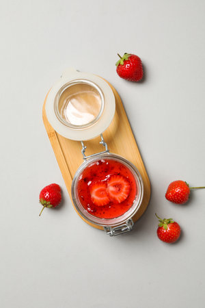 Delicious and sweet dessert - Panna Cotta, top viewの写真素材