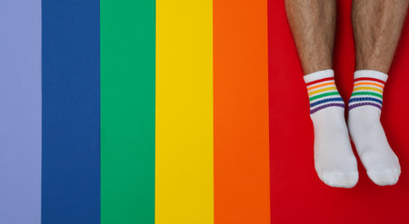 Composition for Pride and LGBTQ community, space for textの写真素材