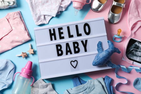 Composition for waiting a baby concept, top viewの写真素材
