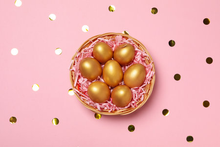 Pension rewards, returns and investment funding concepts, golden eggsの写真素材